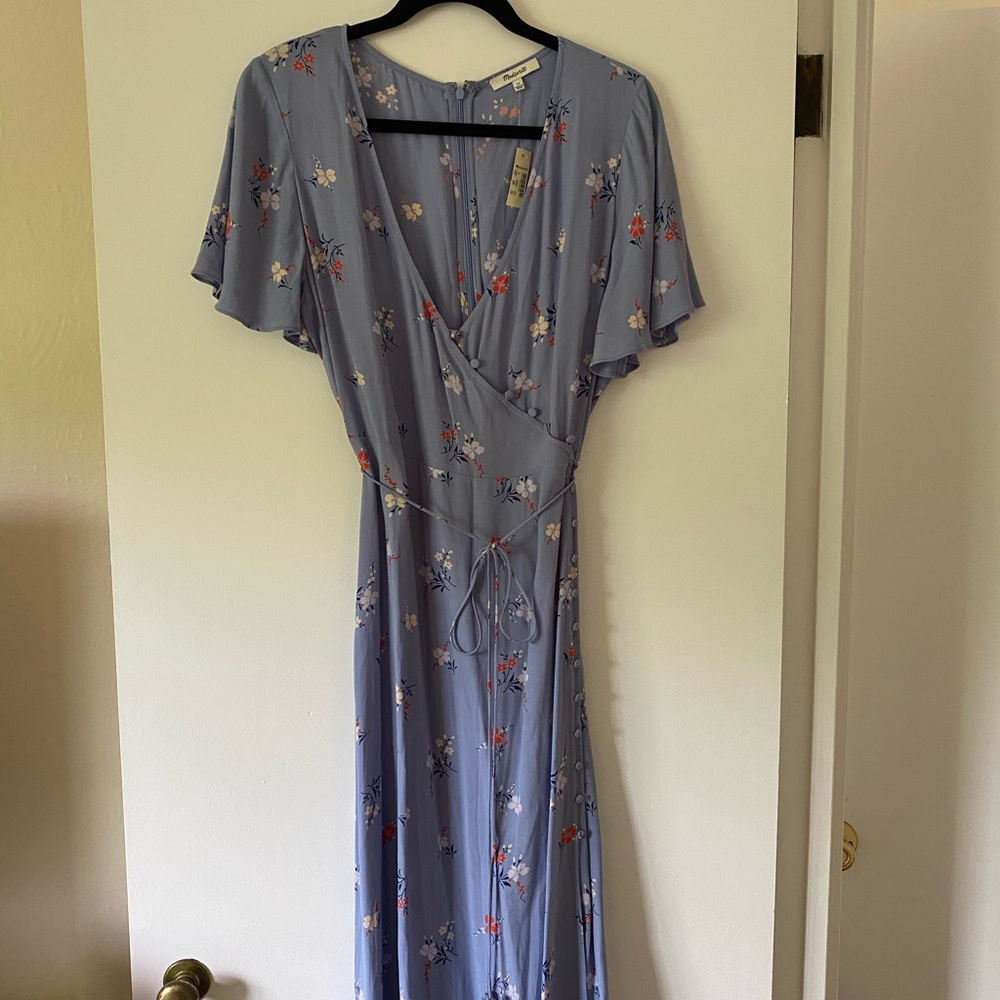 Madewell button wrap dress
